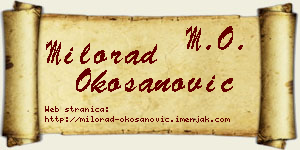 Milorad Okošanović vizit kartica